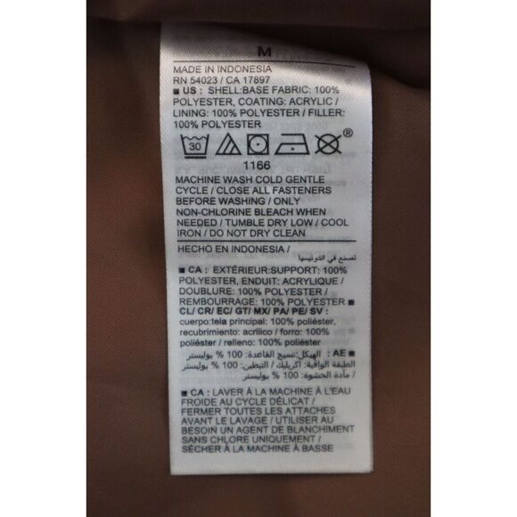 Old Navy Women's Sz M Brown Water-Resistant Quilted Long Hooded Puffer Coat - Picture 6 of 14